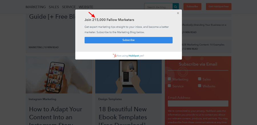 HubSpot Exit-Intent Popup